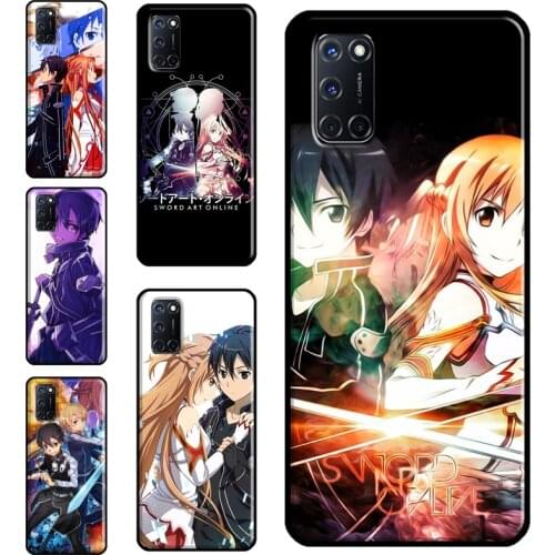 Sword Art Online Kirito Asuna SAO Case For OPPO A15 A83 A91 A93 A31 A53 A5 A9 2020 A52 A72 A1K A3S A5S Reno2 Z F5 F7 Cover