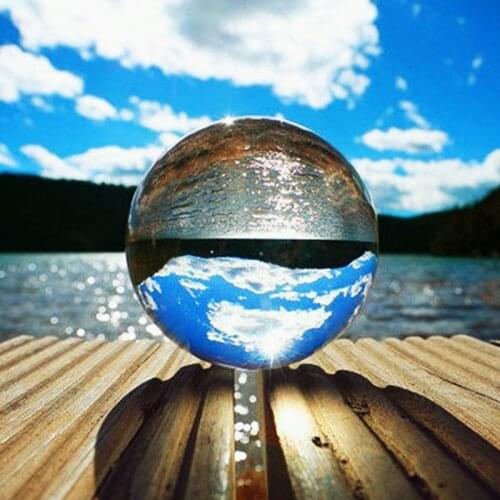 Pure 8cm crystal ball glass orb sphere photography auxiliary decorative ball home decor