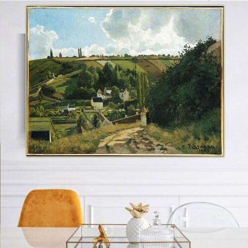 Citon Camille Pissarro《Jalais Hill, Pontoise》Canvas Oil Painting Famous Artwork Picture Poster Wall Decor Modern Home Decoration