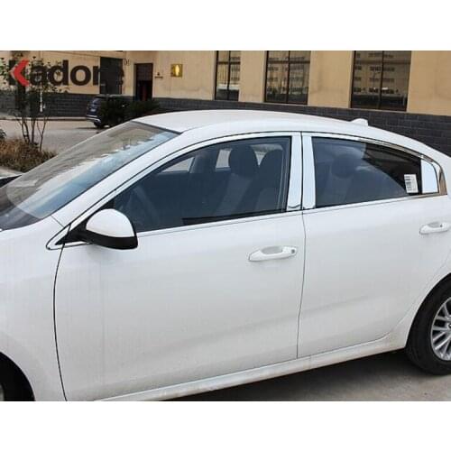 For Kia Rio 4 X-line 2018 2019 Sedan Stainless Steel Window Molding Cover Trim Garnish Styling Car Sticker Exterior Accessories