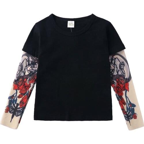 Toddler Boys T-Shirt Boys Clothes long sleeve Tattoo T-shirt cool boys Clothes fashion boys girls children Outfit M529