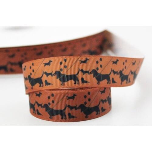 Hound printed grosgrain ribbon blue ribbon DIY Hair Bow sewing supplies 16mm 22mm 25mm 38mm 57mm 75mm