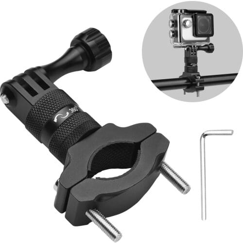 Aluminium Alloy Bike Bicycle Handlebar Mount Holder 360 Degrees Rotary Camera Mount for Gopro Hero 9/8/7/6/5/4 SJCAM YI DJI Osmo