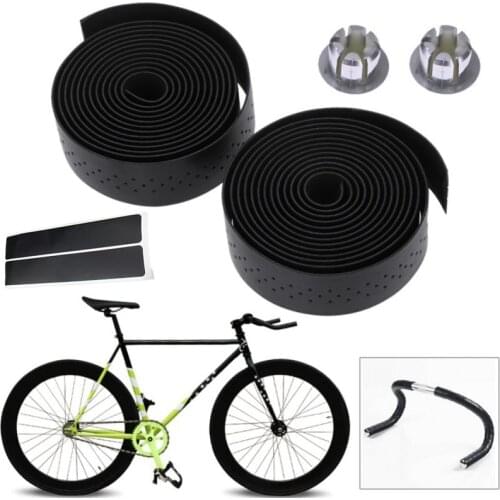 Bicycle Racing Handlebar Tape Bike PU Leather Perforated Belt Texture Perforated Handle Bars Wrap Straps MTB Fixed Gear Belt
