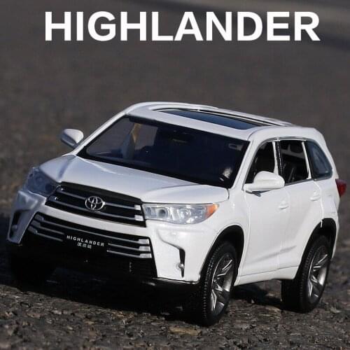 1:32 Alloy Model Car Diecast TOYOTA Highlander SUV Miniature Scale Metal Vehicle Birthday New Gift for Children Christmas Hottoy