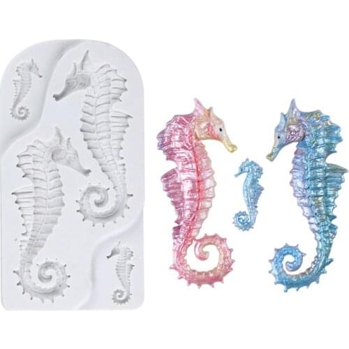 Seahorses Fondant Cake Decorating Molds Silicone Sugarcrafts Chocolate Mold Baking Tools For Cake Gumpaste Mold