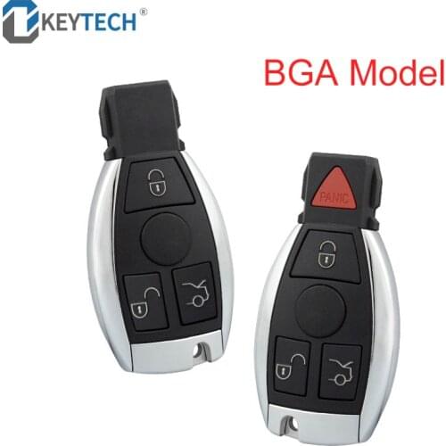 OkeyTech Smart Remote Control Car Key Shell Case With 3/4 Buttons for Mercedes-Benz BGA 2007-2013 With Uncut Blank Blade