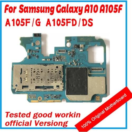 Original Unlcoked For Samsung Galaxy A10 A105F/G A105FD/DS Motherboard Full Chips Logic Board ainboard EU Version Full Tested