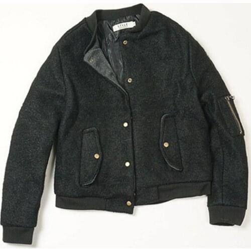 Autumn Winter Coats Women Baseball Jacket Casacos Femininos Preppy College Jackets Bomber Jacket black Basic Outwear