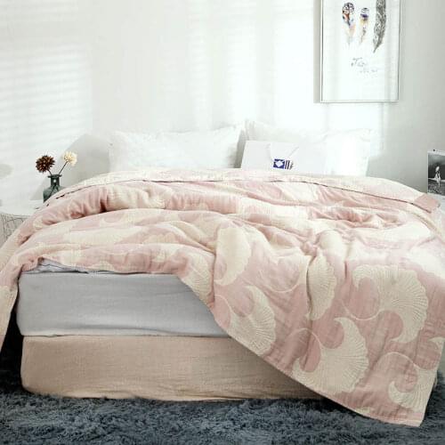 Autumn Thin Quilt for Bed 4 Layer Gauze Blanket for Sofa Quilted Comforter Bed Cover Bedspread for Queen King Bed Bedding