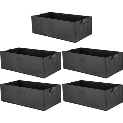Practical 5 Pack Fabric Raised Garden Bed,Square Garden Flower Grow Bag Vegetable Planting Bag Planter Pot with Handles for Plan