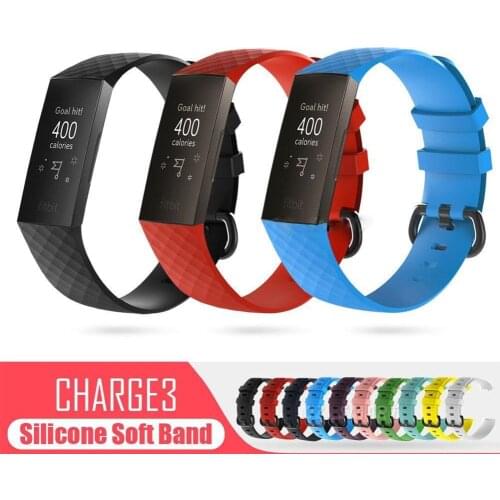 Silicone Gel Band Special Design for Fitbit Charge 3 Watch Buckle Pre-installed Soft and Comfortable for Work or Travel