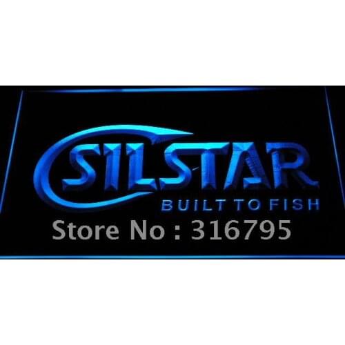 B202 Silstar Fishing Logo LED Neon Light Signs with On/Off Switch 20+ Colors 5 Sizes to choose