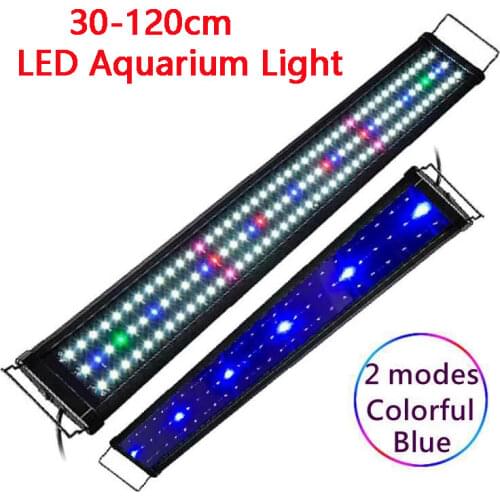 2021 New LED Aquarium Light Multi-Color Full Spectrum 30-110cm Super Slim Fish Tank Aquatic Plant Marine Grow Lighting Lamp