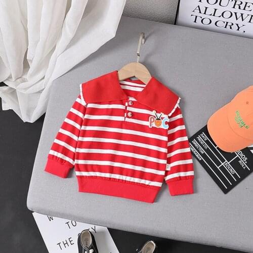 Girls Sweatshirts Cotton Boys Hoodies Striped Kids Baby Sweatshirts Infant Spring Summer Toddler Girl Clothes
