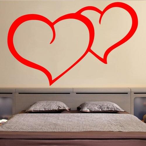 Loving Heart Pattern Wall Sticker for Bedroom Decoration Accessories Vinyl Waterproof Stickers Vinilos Decorativos Para Paredes