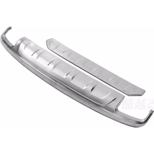 Stainless steel Front + Rear Bumper Protector Guard Skid Plate For Audi Q7 2010 2011 2012 2013 2014 2015 2016 2017