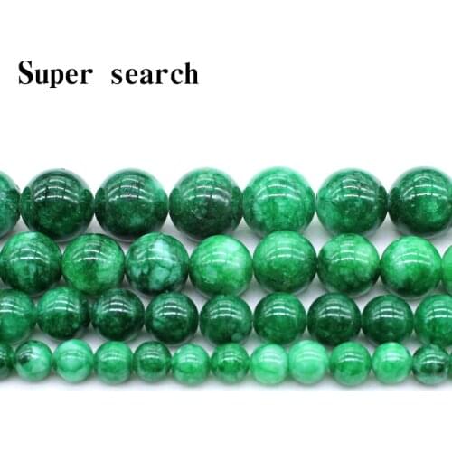 Green Natural Jades Stone Beads Round Loose For Jewelry Making DIY Bracelet Necklace Earring Pick Size 6/8/10/12mm 15 Inches