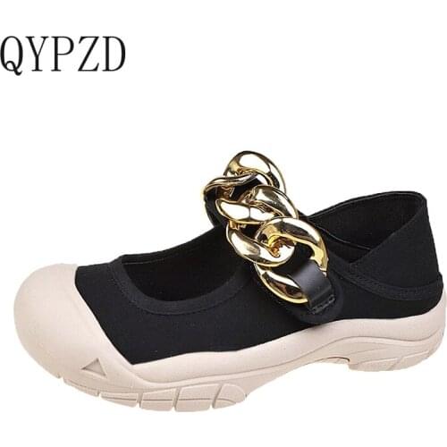 2021 Spring New Comfortable Leopard Round Toe Shallow Mouth Women Casual Shoes Fashion Metal Decoration Platform Womens Shoes