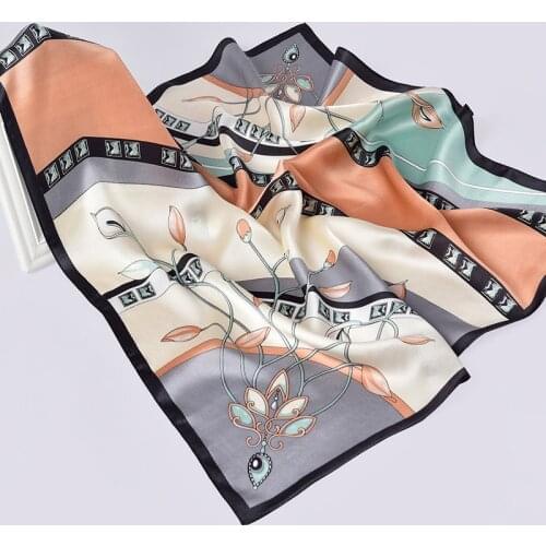 Women 100% Real Silk Square Scarf 65*65cm Hangzhou Pure Silk Neck Scarf Wraps Luxury Elegant Square Silk Scarves Soft Bandana