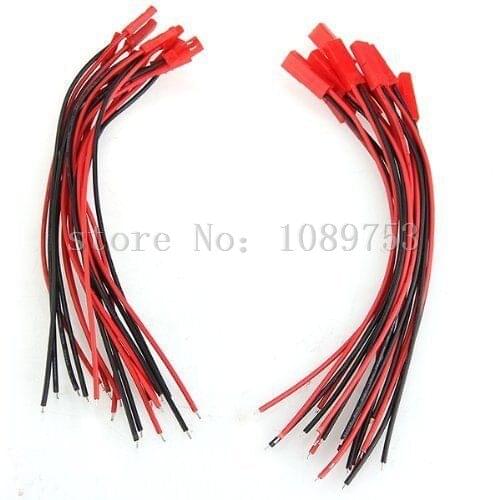 100 Pair 18cm JST Male and Female Cable Connector Plug For RC BEC LiPo battery
