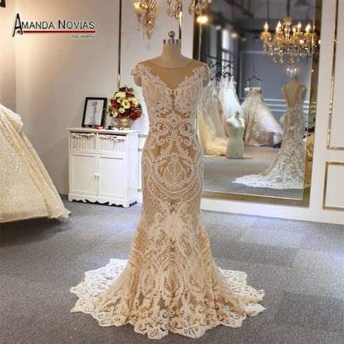 2022 Sexy Wedding Dress Transparent With Special Lace Bridal Dress