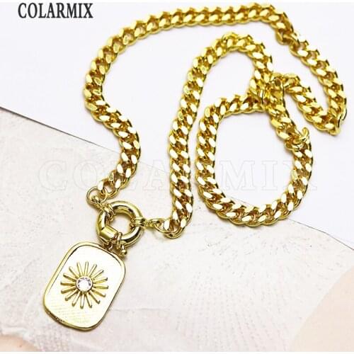 8 Pcs Rectangle solar pendant jewelry necklace Hip Pop jewelry accessories for women necklace for women New design 7350