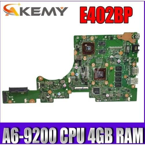 Akemy E402BP Laptop Motherboard For Asus E402BP E402B Notebook mainboard test OK A6-9200 CPU 4GB RAM