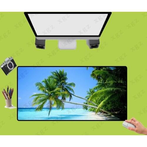 XGZ Sea Trees Clouds Scenery Gaming Large Mousepad Gamer Big Computer Mouse Mat Office Desk Keyboard Pad for CSGO DOTA Game