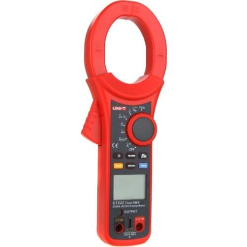 UNI-T UT222 ACDC 2500A Digital Clamp Meter True RMS Ammeter Resistor/Frequency/Temperature/Diode Test Surge Current Data Storage