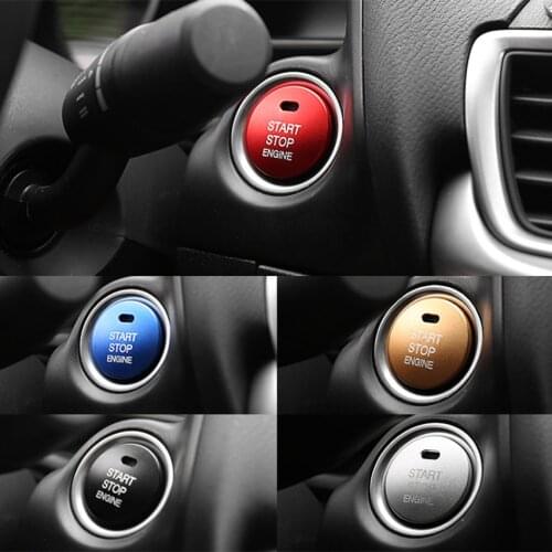 For Mazda 3 6 CX-4 CX-5 Axela ATENZA Car Engine Start Stop Button Cover Stickers Car Accessories Aluminum Alloy 5 Colors