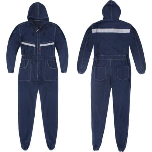 Denim clothing jumpsuit hooded fashion bell-bottom pants men overalls overalls suspenders