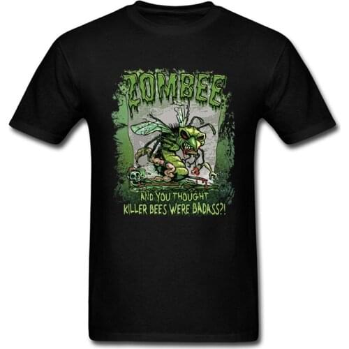 Virus Plus Killer Bee Equals Zombie Strange Style T-shirt Design Halloween Cartoon Tops & Tees For Men Drop Shipping