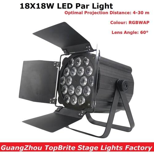 Hot Sales 18X18W RGBWAP 6IN1 LED Stage Par Lights Professional Disco DJ Bar Effect UP Lighting Show DMX Strobe For Party Clubs