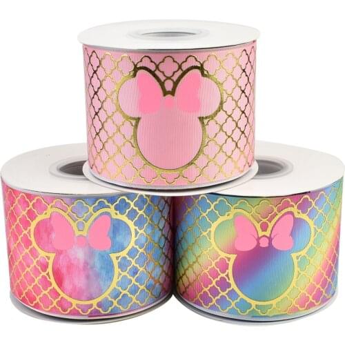 HSDRibbon 75mm 3inch hsd-design custom popular hologram Pattern on Grosgrain Ribbon