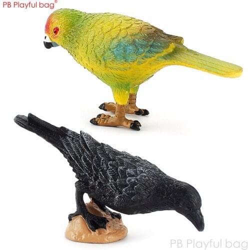 Playful bag 2pcs Bird PVC Figure Agapornis fischeri / Cormorant Model Toys figure Solid Little Ornaments Toy gifts for kids HG31