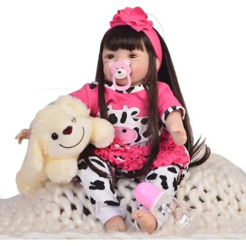 Lol reborn doll 22inch New Handmade Silicone reborn baby adorable Lifelike toddler Bonecas girl kid menina de silicone lol doll