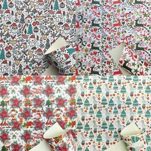Lychee Faux Leather Sheets Christmas Vinyl Fabric For Bow-knot Bags Wallet Earring Scrapbook DIY,1Yc20356