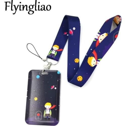 Little Prince Neck Keychain Necklace Webbings Ribbons Anime Cartoon Neck Strap Lanyard ID badge Holder Keychain Lanyards Gifts