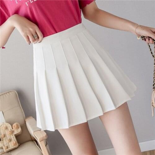 Sweet Girls Pleated Skirt Korean Style Mini Skirts for Women Fashion 2021 Kawaii Summer Women Skirts High Waist Cute