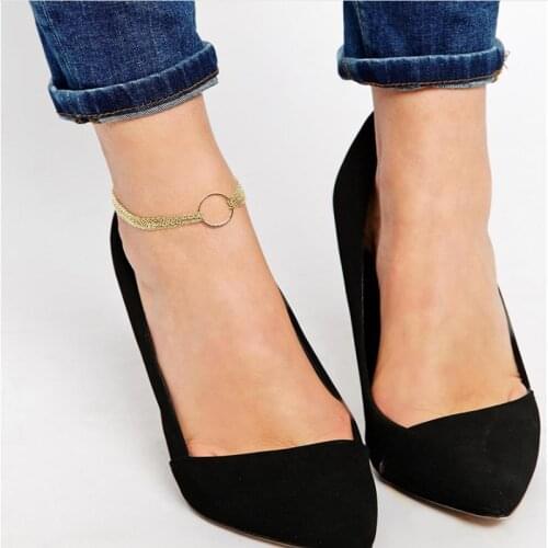 Fashion Leg Ankle Bracelet Gold Color Multilayers Beach Foot Chain Anklet Jewelry Gift for Women Girls Summer Holiday Party