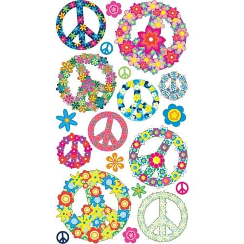Undefined label Flowers and Peace sign stickers Suitable for Wall Motorcycle francais