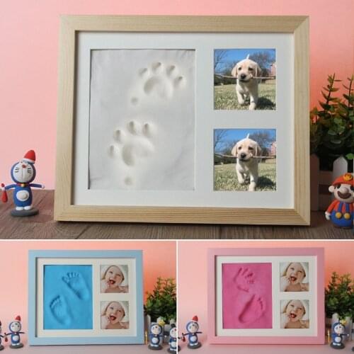 Non-Toxic Baby Care Baby Handprint Footprint Dog Paw Print Imprint Kit Casting Newborn Ink Pad Clay Photo Frame Gift Souvenirs