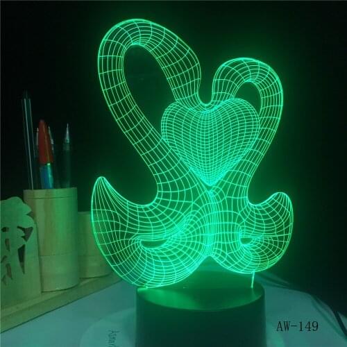 New Double Swan animal 3D USB LED Lamp Lover Kiss Style Sweet Heart Gift 7 Colors Change luminaria Light Mood Night Light AW-149
