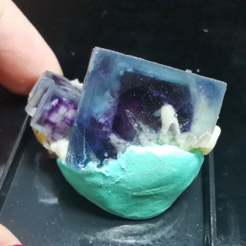 Natural purple fluorite mineral specimen aura Healing Crystal Quartz Gemstone teaching specimen collection accessories (send box