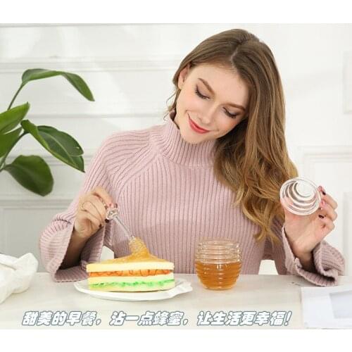 Transparent Honey Dispenser with Lid,Acrylic Jars,Home Accessory,Honey Squeeze Dispenser,Honey Pot,Muffins Companion