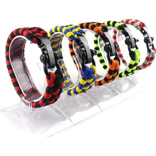 Adjustable Survival Wristband Emergency 550 Paracord Bracelet Parachute Cord Bracelet Wristband Camping Hiking Hand-made