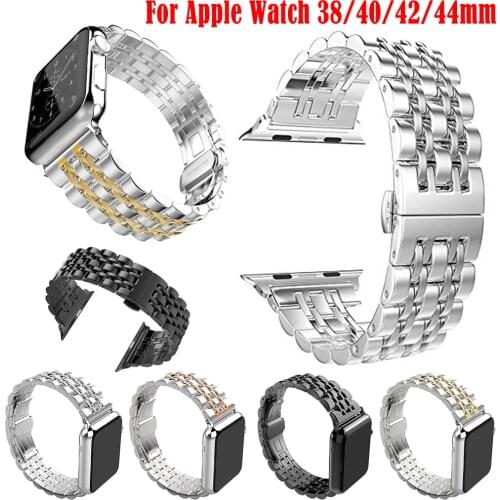 38/40/42/44mm Stainless Steel Watch Band For Apple Watch Women Luxury Metal Strap Watch Strap For iWatch Series Accessories