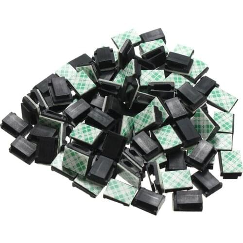30x Cable holder Cable clip Cable clamp Self-adhesive black