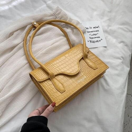 Luxury Brand Female Flip Square Bag 2020 New Quality Leather Womens Designer Handbag Crocodile pattern Shoulder Messenger Bags